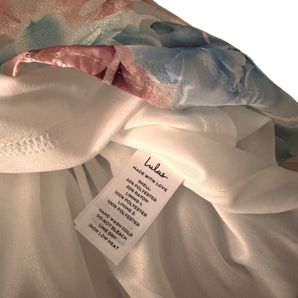 NWT Lulu's Pastel Floral Overlay Sleeveless Adjustable Strap Midi Dress - Size L - Picture 13 of 14